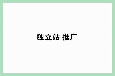 独立站 推广